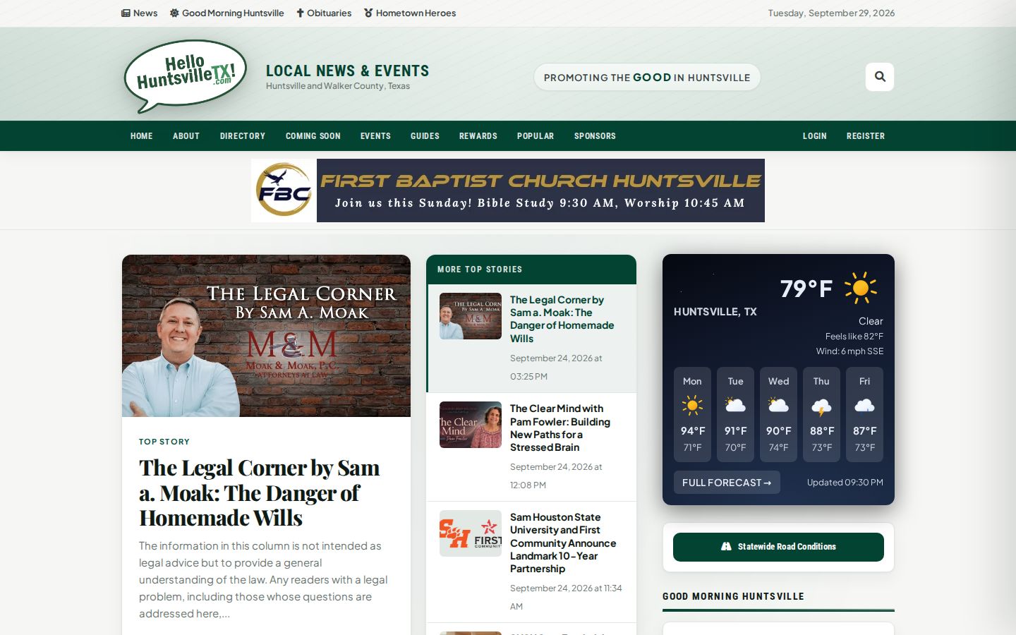 Screenshot of the Hello Huntsville website