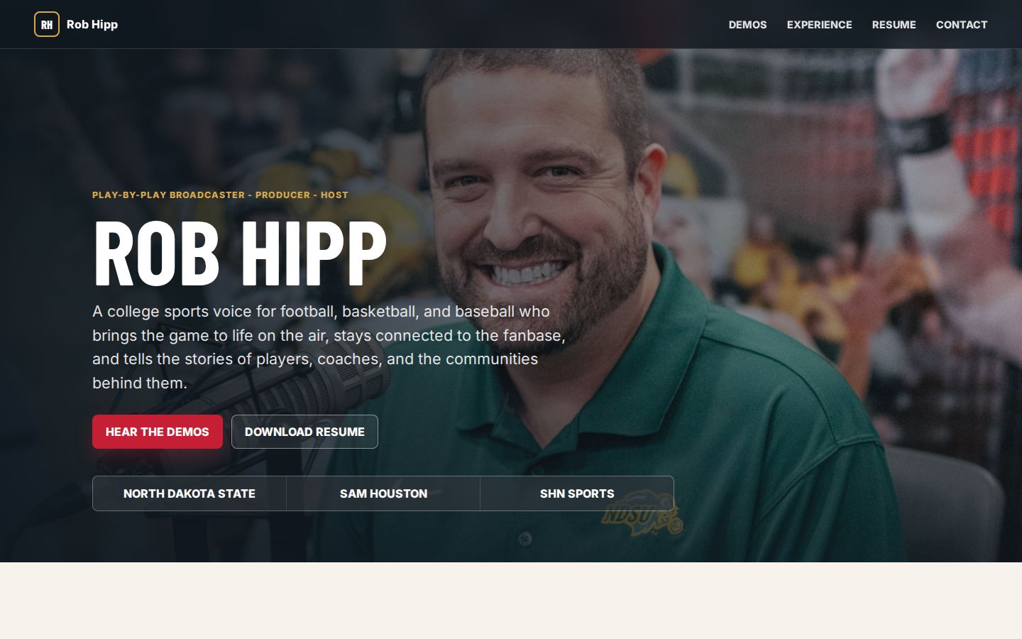 Screenshot of the Rob Hipp website